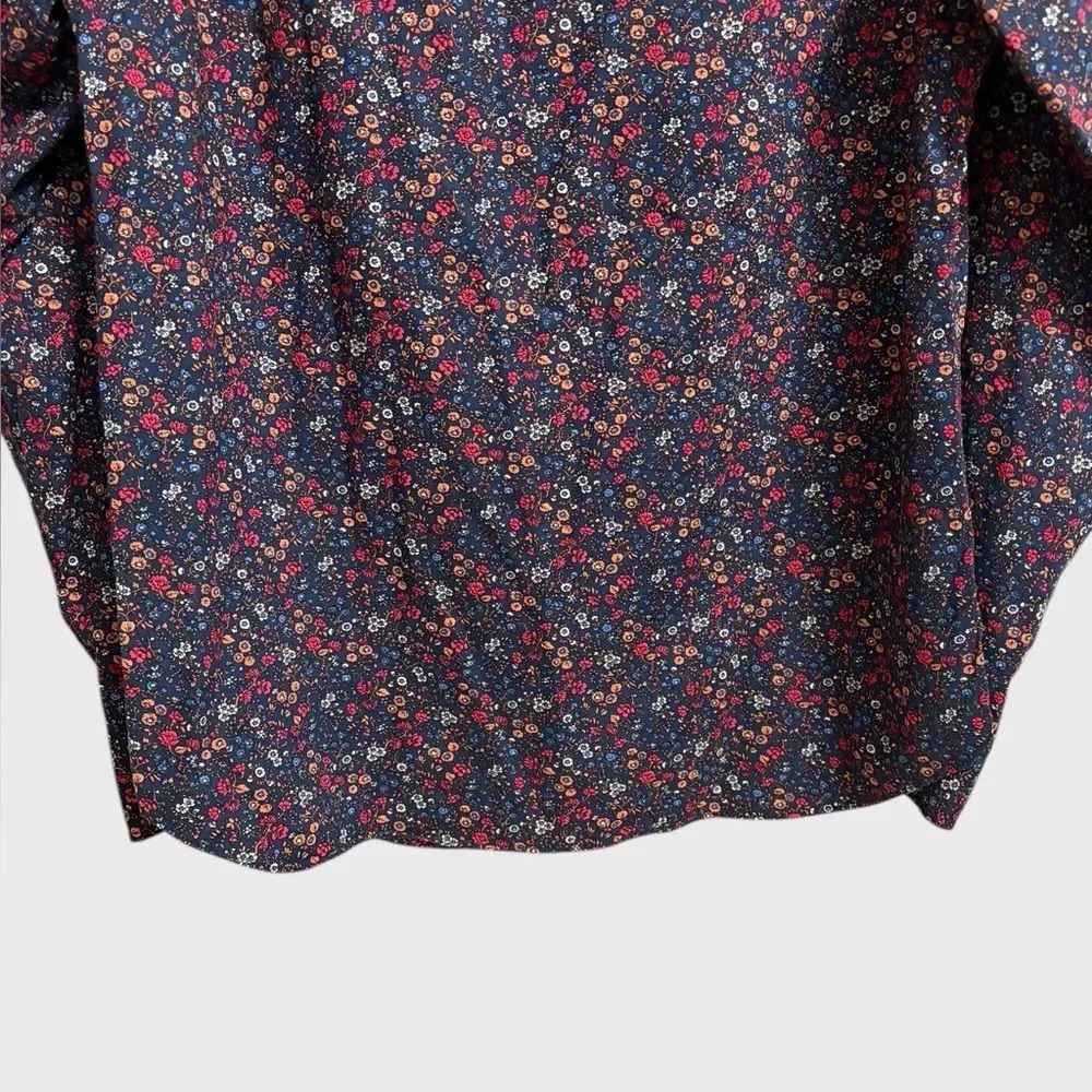 J. Crew Men's Slim Fit Floral Button-Down Shirt Size M Navy Multicolor Preppy